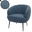 Fauteuil Lounge HWC-O37 Fauteuil Cocktail/Club Fauteuil rembourré Tissu/Textile Bouclé (330g/m2) Métal MVG - bleu