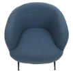Fauteuil Lounge HWC-O37 Fauteuil Cocktail/Club Fauteuil rembourré Tissu/Textile Bouclé (330g/m2) Métal MVG - bleu