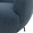Fauteuil Lounge HWC-O37 Fauteuil Cocktail/Club Fauteuil rembourré Tissu/Textile Bouclé (330g/m2) Métal MVG - bleu
