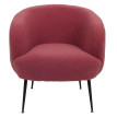 Fauteuil lounge HWC-O37 fauteuil cocktail/club fauteuil rembourré tissu/textile bouclé (330g/m2) métal MVG - pourpre-r