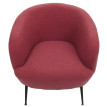 Fauteuil lounge HWC-O37 fauteuil cocktail/club fauteuil rembourré tissu/textile bouclé (330g/m2) métal MVG - pourpre-r