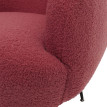Fauteuil lounge HWC-O37 fauteuil cocktail/club fauteuil rembourré tissu/textile bouclé (330g/m2) métal MVG - pourpre-r