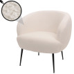 Fauteuil Lounge HWC-O37 Fauteuil Cocktail/Club Fauteuil rembourré Tissu/Textile Bouclé (330g/m2) Métal MVG - blanc