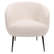 Fauteuil Lounge HWC-O37 Fauteuil Cocktail/Club Fauteuil rembourré Tissu/Textile Bouclé (330g/m2) Métal MVG - blanc