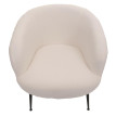 Fauteuil Lounge HWC-O37 Fauteuil Cocktail/Club Fauteuil rembourré Tissu/Textile Bouclé (330g/m2) Métal MVG - blanc