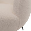 Fauteuil Lounge HWC-O37 Fauteuil Cocktail/Club Fauteuil rembourré Tissu/Textile Bouclé (330g/m2) Métal MVG - blanc