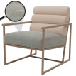 Fauteuil lounge HWC-O38 fauteuil cocktail/fauteuil rembourré fauteuil club tissu/textile (420 g/m2) métal MVG - beige