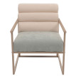 Fauteuil lounge HWC-O38 fauteuil cocktail/fauteuil rembourré fauteuil club tissu/textile (420 g/m2) métal MVG - beige