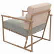 Fauteuil lounge HWC-O38 fauteuil cocktail/fauteuil rembourré fauteuil club tissu/textile (420 g/m2) métal MVG - beige