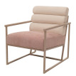 Fauteuil lounge HWC-O38 fauteuil cocktail/fauteuil rembourré fauteuil club tissu/textile (420 g/m2) métal MVG - beige