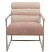 Fauteuil lounge HWC-O38 fauteuil cocktail/fauteuil rembourré fauteuil club tissu/textile (420 g/m2) métal MVG - beige