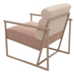Fauteuil lounge HWC-O38 fauteuil cocktail/fauteuil rembourré fauteuil club tissu/textile (420 g/m2) métal MVG - beige