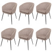 Lot de 6 chaises de salle à manger HWC-O28 chaise de cuisine rembourrée Chaise tissu/textile (340g/m2) métal - taupe