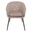Lot de 6 chaises de salle à manger HWC-O28 chaise de cuisine rembourrée Chaise tissu/textile (340g/m2) métal - taupe
