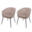 Lot de 2 chaises de salle à manger HWC-O28 chaise de cuisine chaise rembourrée tissu/textile (340g/m2) métal - taupe