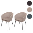 Lot de 2 chaises de salle à manger HWC-O28 chaise de cuisine chaise rembourrée tissu/textile (340g/m2) métal - taupe