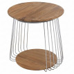 Table basse MCA HWC-P60, table d'appoint, table basse, table de salon, métal MDF ronde Diam. 50 cm- marron