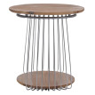Table basse MCA HWC-P60, table d'appoint, table basse, table de salon, métal MDF ronde Diam. 50 cm- marron