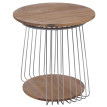 Table basse MCA HWC-P60, table d'appoint, table basse, table de salon, métal MDF ronde Diam. 50 cm- marron