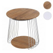 Table basse MCA HWC-P60, table d'appoint, table basse, table de salon, métal MDF ronde Diam. 50 cm- marron