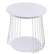 Table basse MCA HWC-P60, table d'appoint, table basse, table de salon, métal MDF ronde Diam. 50 cm- blanche