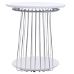 Table basse MCA HWC-P60, table d'appoint, table basse, table de salon, métal MDF ronde Diam. 50 cm- blanche