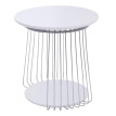 Table basse MCA HWC-P60, table d'appoint, table basse, table de salon, métal MDF ronde Diam. 50 cm- blanche