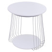 Table basse MCA HWC-P60, table d'appoint, table basse, table de salon, métal MDF ronde Diam. 50 cm- blanche