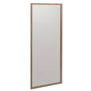 Miroir MCA HWC-P56, miroir mural, miroir de dressing, miroir d'entrée, 120 x 50 x 2 cm, verre, bois massif de chêne