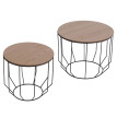 MCA Lot de 2 tables basses HWC-P58, tables d'appoint, tables de salon, tables basses, style industriel, métal, bois de c