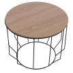 MCA Lot de 2 tables basses HWC-P58, tables d'appoint, tables de salon, tables basses, style industriel, métal, bois de c