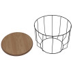 MCA Lot de 2 tables basses HWC-P58, tables d'appoint, tables de salon, tables basses, style industriel, métal, bois de c