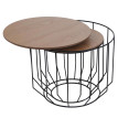 MCA Lot de 2 tables basses HWC-P58, tables d'appoint, tables de salon, tables basses, style industriel, métal, bois de c