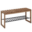 Banc vestiaire MCA HWC-P57, banc, étagère à chaussures, rangement à chaussures, banc d'entrée, 45 x 88 x 30 cm, chêne ma