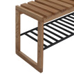 Banc vestiaire MCA HWC-P57, banc, étagère à chaussures, rangement à chaussures, banc d'entrée, 45 x 88 x 30 cm, chêne ma