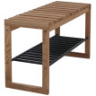 Banc vestiaire MCA HWC-P57, banc, étagère à chaussures, rangement à chaussures, banc d'entrée, 45 x 88 x 30 cm, chêne ma