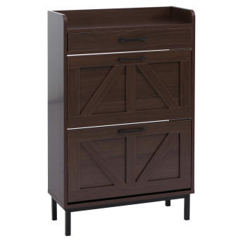 Meuble à chaussures basculant HWC-P45, étagère à chaussures, armoire à chaussures, 2 compartiments basculants, tiroir de