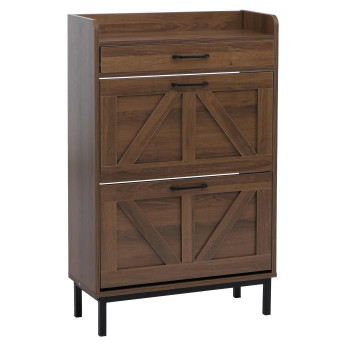 Meuble à chaussures basculant HWC-P45, étagère à chaussures, armoire à chaussures, 2 compartiments basculants, tiroir de