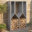 Rangement pour bois de chauffage HWC-P76, étagère pour bois de cheminée/bois de chauffage, abri pour bois, extérieur, mé
