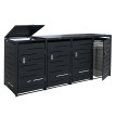 Cache-poubelle pour 4 poubelles HWC-E83b, abri pour poubelles, 117 x 265 x 80 cm, anthracite, acier 90 kg