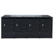 Cache-poubelle pour 4 poubelles HWC-E83b, abri pour poubelles, 117 x 265 x 80 cm, anthracite, acier 90 kg
