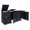 Cache-poubelle pour 4 poubelles HWC-E83b, abri pour poubelles, 117 x 265 x 80 cm, anthracite, acier 90 kg