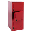 Armoire à casiers HWC-P63, armoire à casiers, armoire à casiers 3 portes, 90 x 38 x 45 cm, acier- rouge