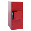 Armoire à casiers HWC-P63, armoire à casiers, armoire à casiers 3 portes, 90 x 38 x 45 cm, acier- rouge