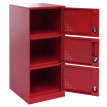 Armoire à casiers HWC-P63, armoire à casiers, armoire à casiers 3 portes, 90 x 38 x 45 cm, acier- rouge