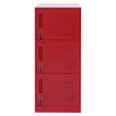 Armoire à casiers HWC-P63, armoire à casiers, armoire à casiers 3 portes, 90 x 38 x 45 cm, acier- rouge