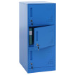 Armoire à casiers HWC-P63, armoire à casiers, armoire à casiers 3 portes, 90 x 38 x 45 cm, acier- bleu