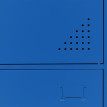 Armoire à casiers HWC-P63, armoire à casiers, armoire à casiers 3 portes, 90 x 38 x 45 cm, acier- bleu