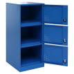 Armoire à casiers HWC-P63, armoire à casiers, armoire à casiers 3 portes, 90 x 38 x 45 cm, acier- bleu