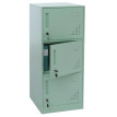Casier HWC-P63, casier coffre-fort armoire à casiers 3 portes, 90x38x45cm acier- vert menthe